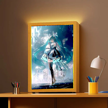 Hatsune Miku Anime Figure LED Light Frame
