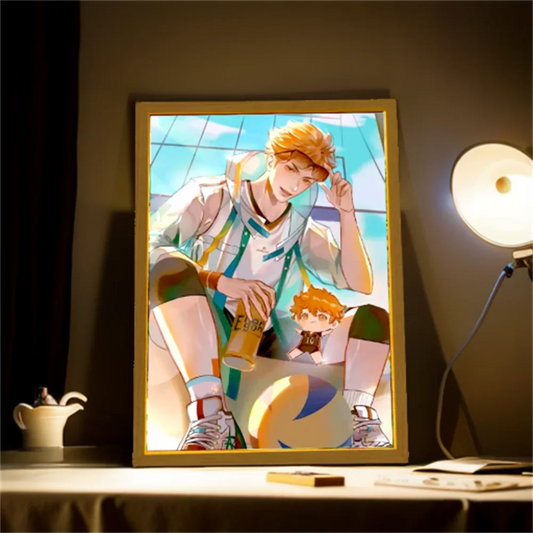 Light Painting Picture Frame Anime Figures Haikyuu!!  Shoyo Hinata LED Light Frame