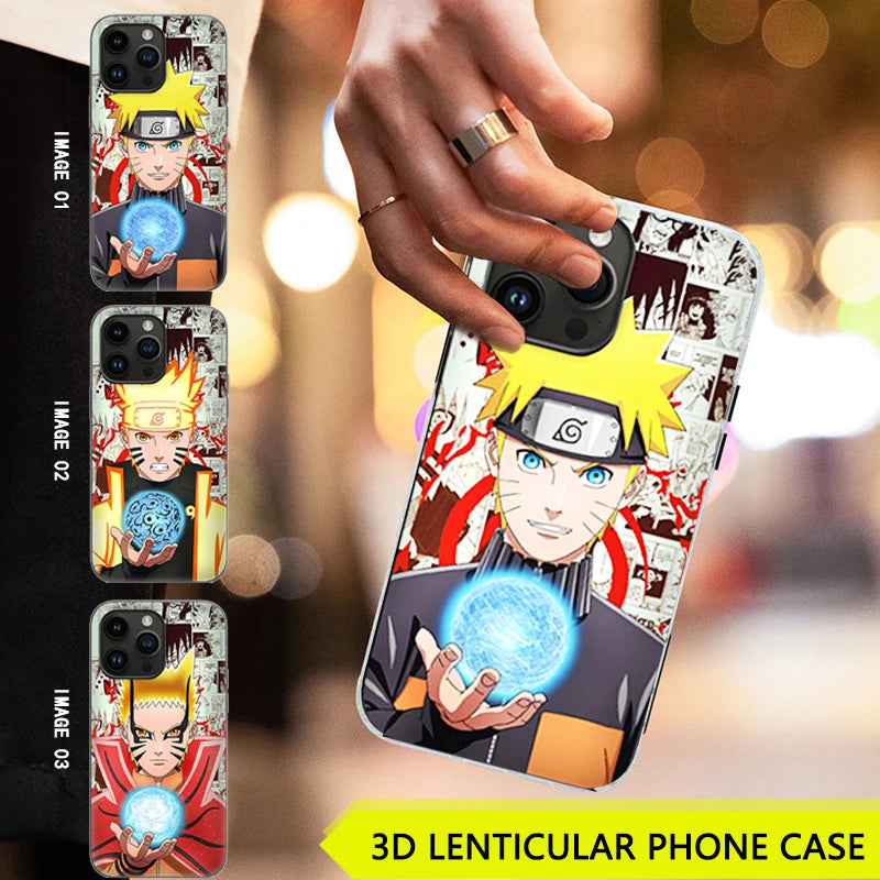 Étui de téléphone Naruto - Étui de téléphone Anime lenticulaire 3D 
