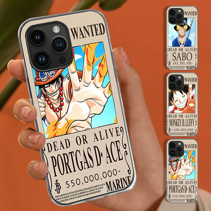 Anime ONE PIECE Ace Luffy Sabo Étui de téléphone - Étui de téléphone Anime lenticulaire 3D 